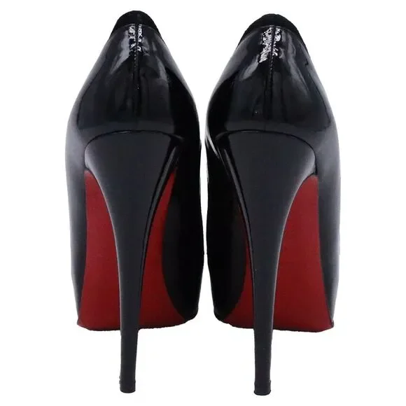 Christian Louboutin Asteroid Platform Pumps in Black Patent Leather and Suede - Picture 3 of 11